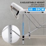Adjustable massage table height screw lock system
