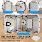 Foldable portable massage table underside with accessories