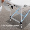 aluminium portable beauty massage table bed 3 fold 70cm white Sturdy W-shaped frame on massage table legs