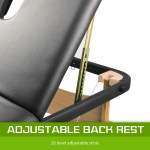 Adjustable chair backrest with metal support strut