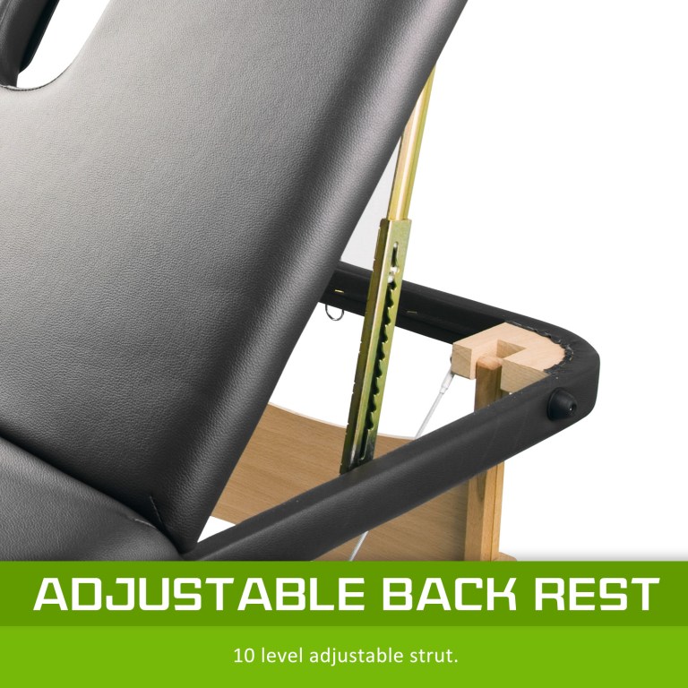 Adjustable chair backrest with metal support strut