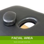 Massage table with removable facial hole insert