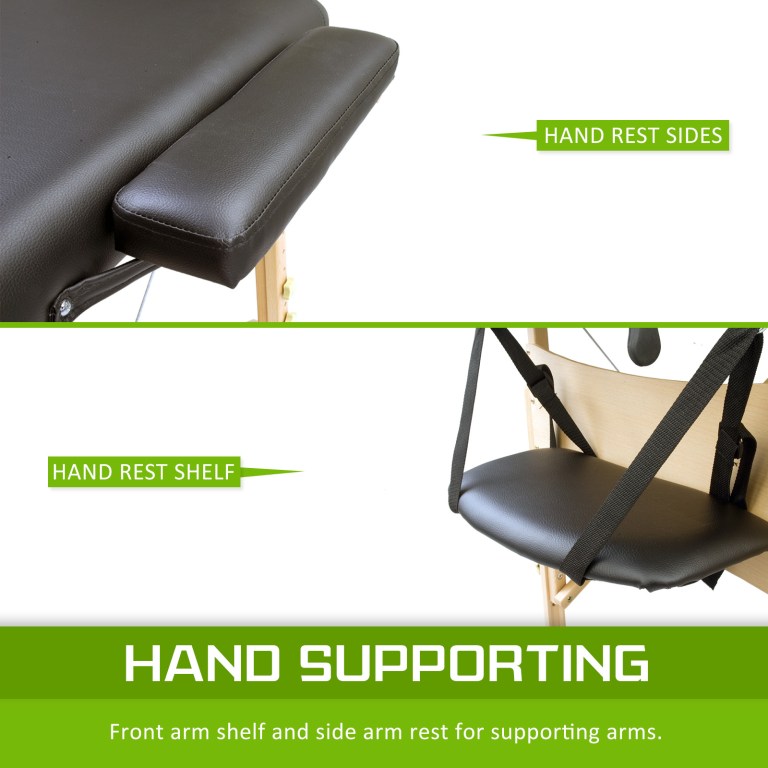 Massage chair hand rests and arm support shelf