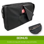 Black durable carry bag with shoulder strap