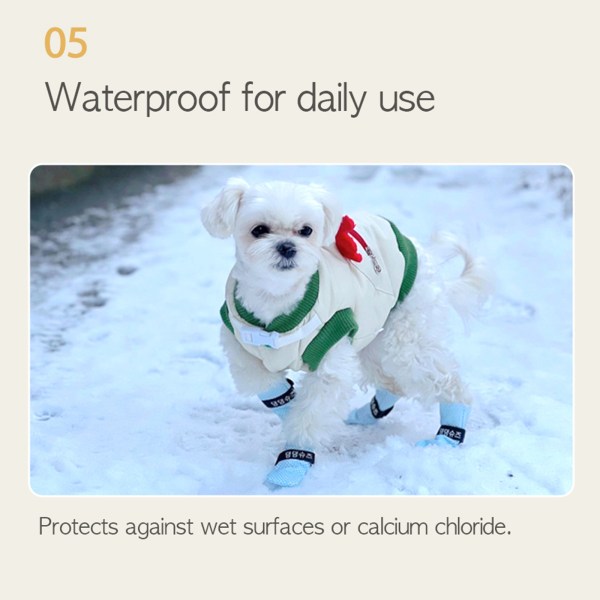 28pc x dog shoes waterproof disposable boots anti slip pet socks l yellow Small white dog wearing waterproof boots in snow