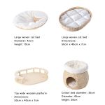 honeypotcat cosy woven cat perch 141.5cm Woven cat beds and wooden platform with dimensions
