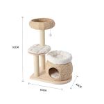 Woven cat tree with bed and cubby