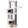 Multi-level cat tree with scratching posts and hammock