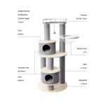 honeypotcat majestic reinforced multi level cat tree 165cm Modern multi-level cat tree with scratching posts