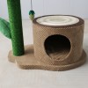 Cactus-shaped cat scratching post with cubby house