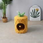 Pineapple-shaped cat house in modern living room