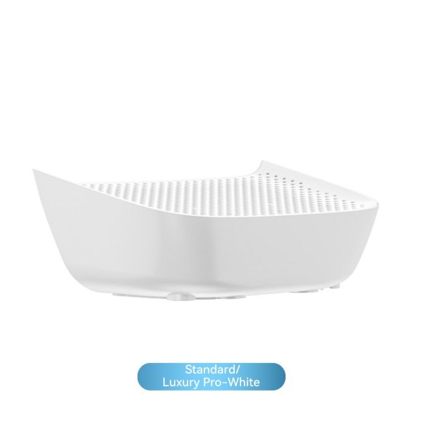 Sleek white modern covered cat litter tray