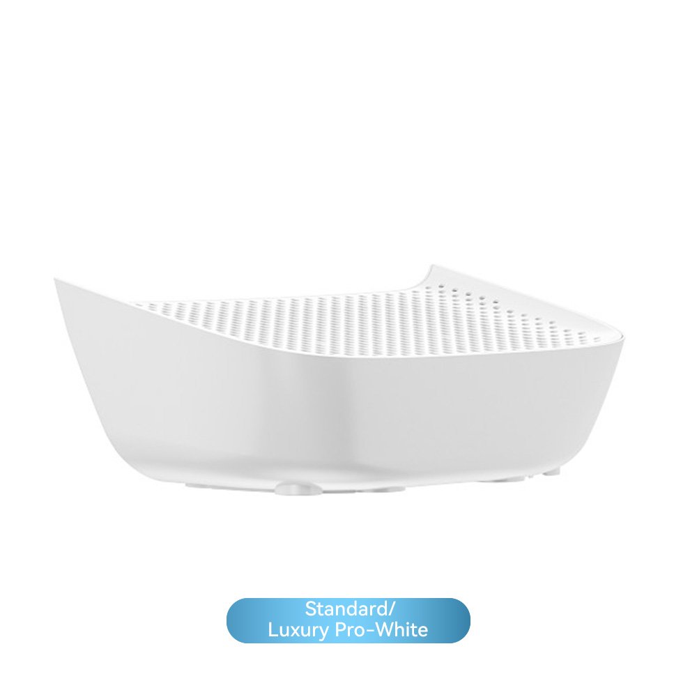 Sleek white modern covered cat litter tray