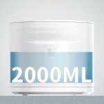 Transparent water tank showing 2000ML capacity