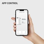 Hand holding smartphone showing EVERSWEET app control screen