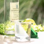 Tequila shot with lime and salt rim