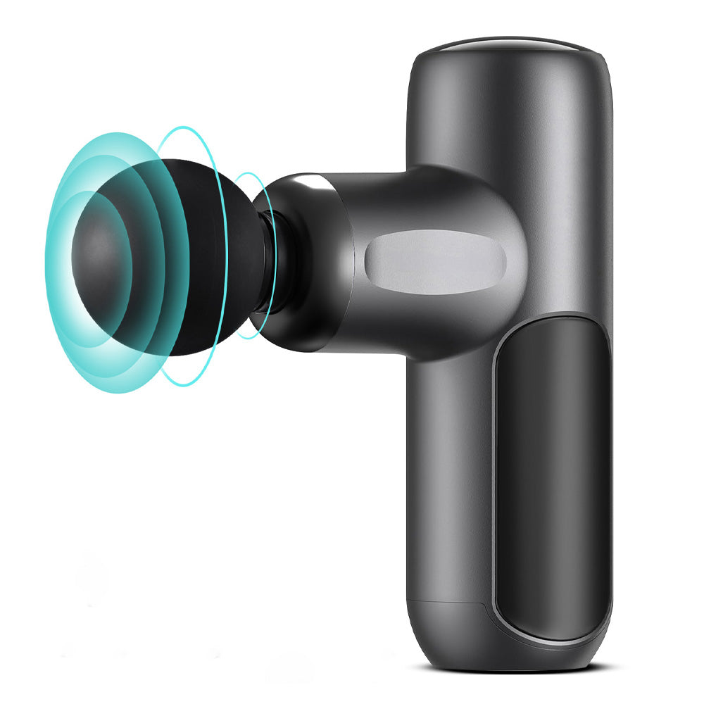 Handheld percussion massage gun with vibration waves