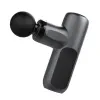 halo compact percussion massager Black handheld percussion massage gun on white background