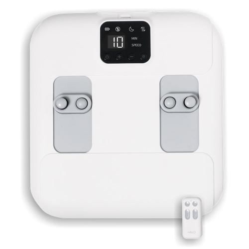 White wall-mounted panel heater with digital display