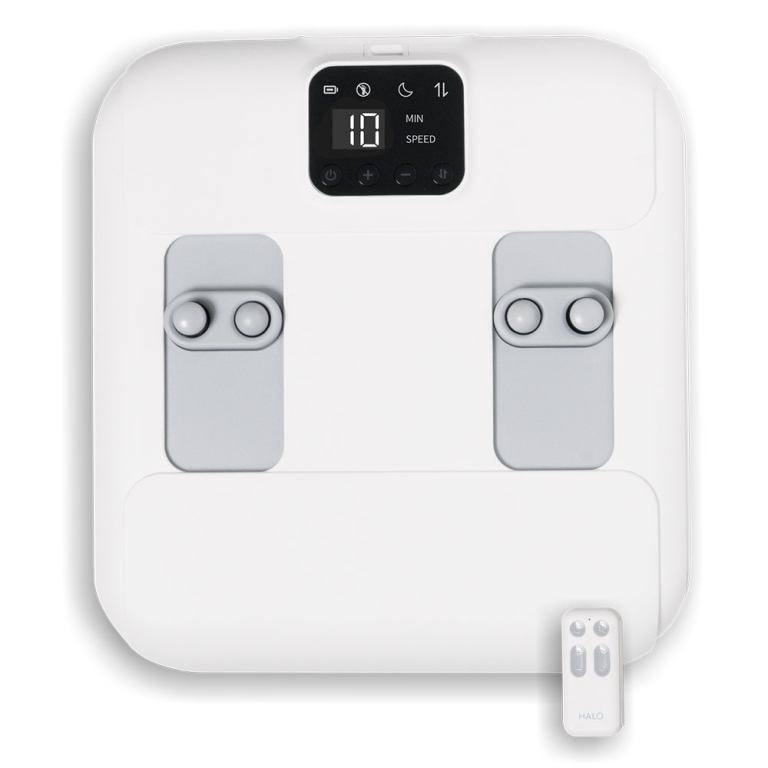 White wall-mounted panel heater with digital display