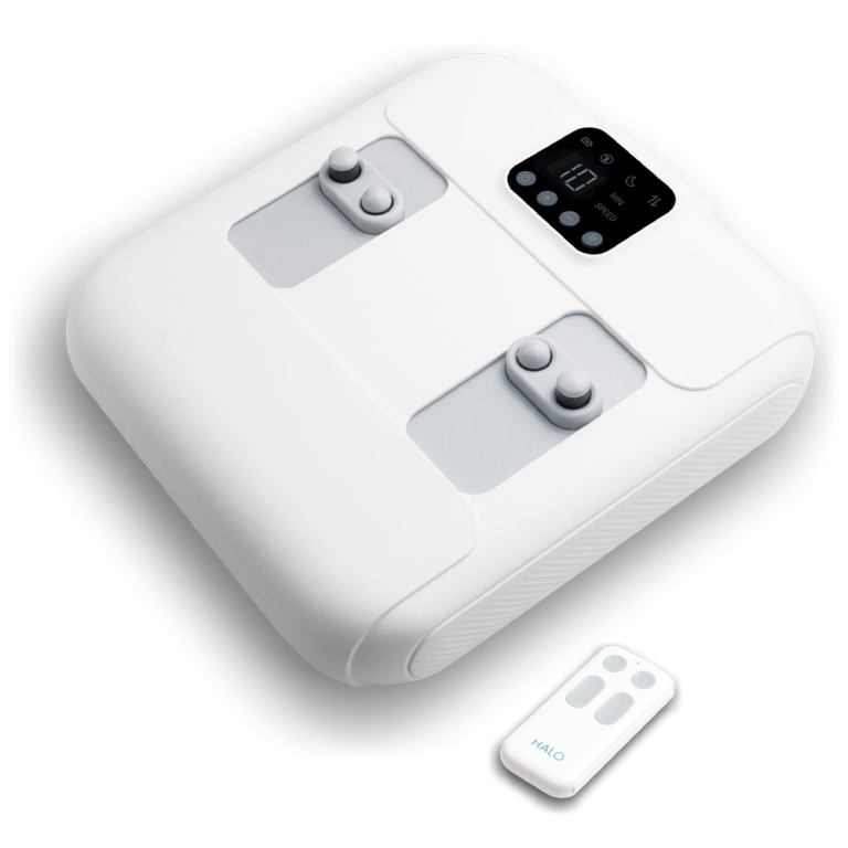 Modern white foot massager with remote control