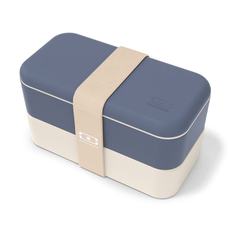 v398 mo 11900060 202603171705 00.jpg Blue and beige bento lunch box with strap