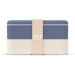 monbento mb original bento box blue natural Blue and beige two-tier bento lunch box