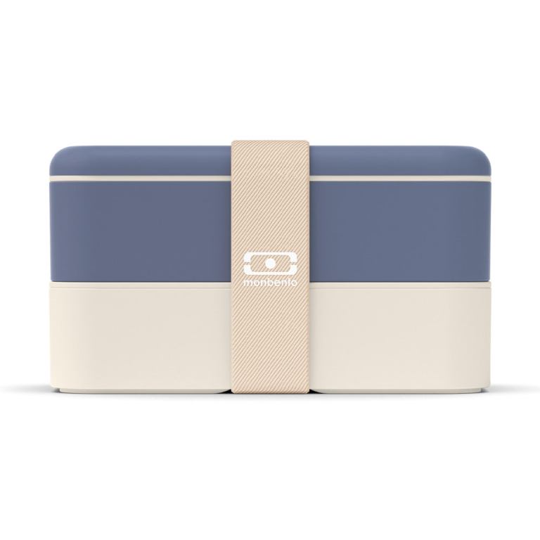 monbento mb original bento box blue natural Blue and beige two-tier bento lunch box