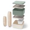 monbento mb square bento box bi colour green Exploded view of modular bento lunch box
