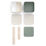 monbento mb square bento box bi colour green Modular lunchbox set with lids and straps