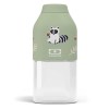 Green raccoon-themed Monbento lunch container