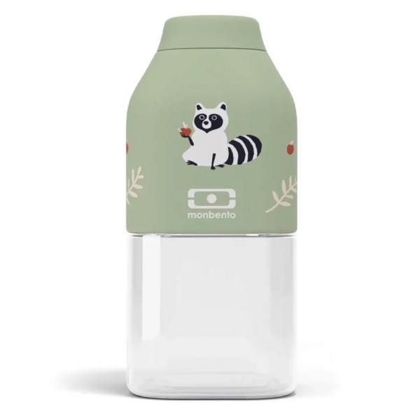Green raccoon-themed Monbento lunch container