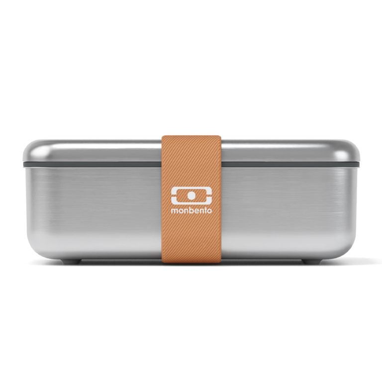 monbento mb sense bento box canyon Stainless steel Monbento lunch box with orange band