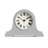 Grey mantel clock with Roman numerals