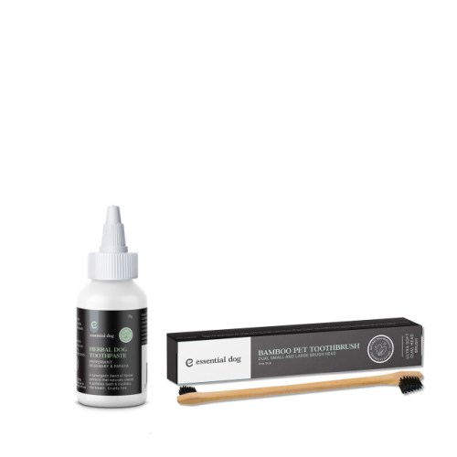 Herbal dog toothpaste and bamboo pet toothbrush