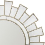 wall mirror mdf silver clear image lightweight mrr 02 Sunburst-style round mirror with segmented frame