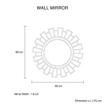 wall mirror mdf silver clear image lightweight mrr 02 Round sunburst wall mirror, 80 cm diameter