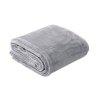 Folded grey fleece blanket on white background