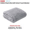 Silver plush velvet touch blanket folded