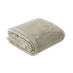v442 atx blanket plushvelvet taupe ds 202603021135 00.jpg Folded beige fleece blanket on white background