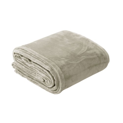 v442 atx blanket plushvelvet taupe ds 202603021135 00.jpg Folded beige fleece blanket on white background