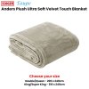 in 2 linen 350gsm plush ultra soft velvet touch blanket taupe double/queen Folded taupe plush velvet touch blanket