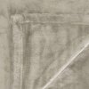 in 2 linen 350gsm plush ultra soft velvet touch blanket taupe double/queen Close-up of folded beige plush rug