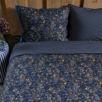Dark blue floral patterned bed linen set