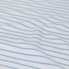 White fabric with thin blue stripes