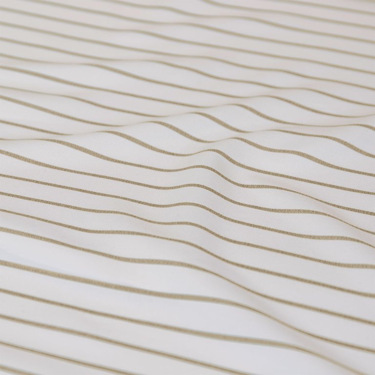ardor frankie natural stripe yarn dyed reversible quilt cover set queen White fabric with thin beige stripes