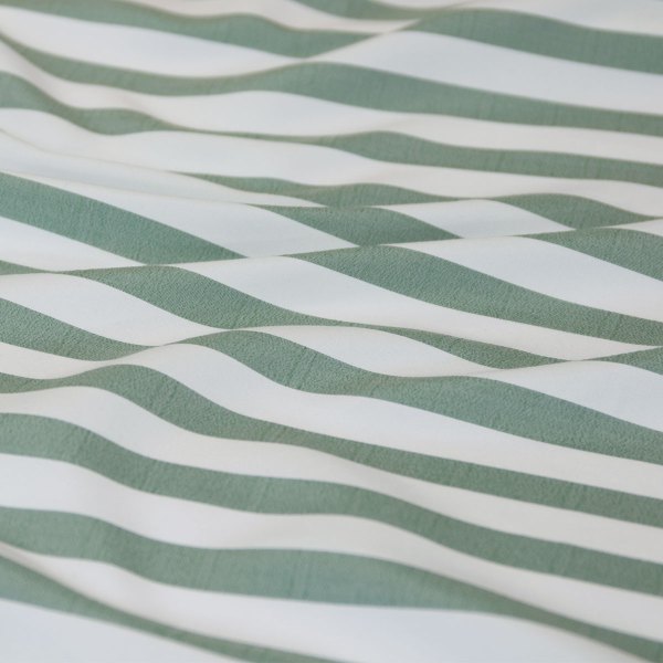 ardor frankie sage stripe yarn dyed reversible quilt cover set queen Green and white wavy striped fabric