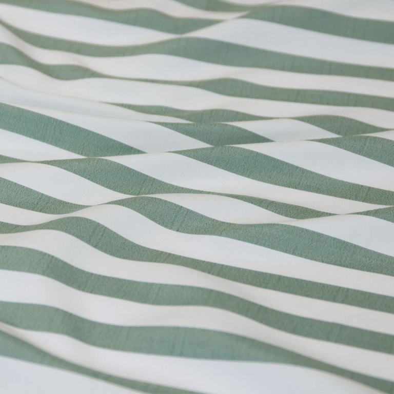 ardor frankie sage stripe yarn dyed reversible quilt cover set queen Green and white wavy striped fabric