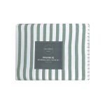 ardor frankie sage stripe yarn dyed reversible quilt cover set queen Green and white striped quilt cover set
