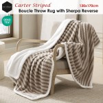 ardor carter striped boucle throw rug with sherpa reverse 130x170cm Striped boucle throw rug with sherpa reverse